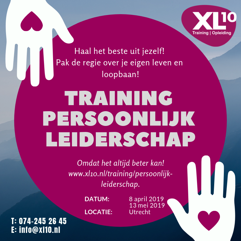 XL10training's tweet photo. Wil jij ook meer regie en grip op je werk, op jouw ontwikkeling en op je eigen loopbaan? Dan is deze nieuwe tweedaagse training iets voor jou! Neem contact op voor een vrijblijvend adviesgesprek: 074 245 26 45 / info@xl10.nl https://t.co/Ll4VLKpDSO