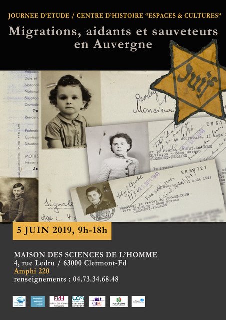 Prenez date ! Le 5 juin prochain rendez-vous à la MSH de Clermont Ferrand pour une journée d'étude autour des "Migrations, aidants et sauveteurs en Auvergne (1940-1945)". <a href="/UCAuvergne/">UCA</a> <a href="/auvergnerhalpes/">Auvergne-Rhône-Alpes</a>