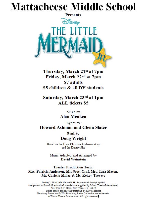 Please join us this week when the MMS Theater presents The Little Mermaid, Jr.