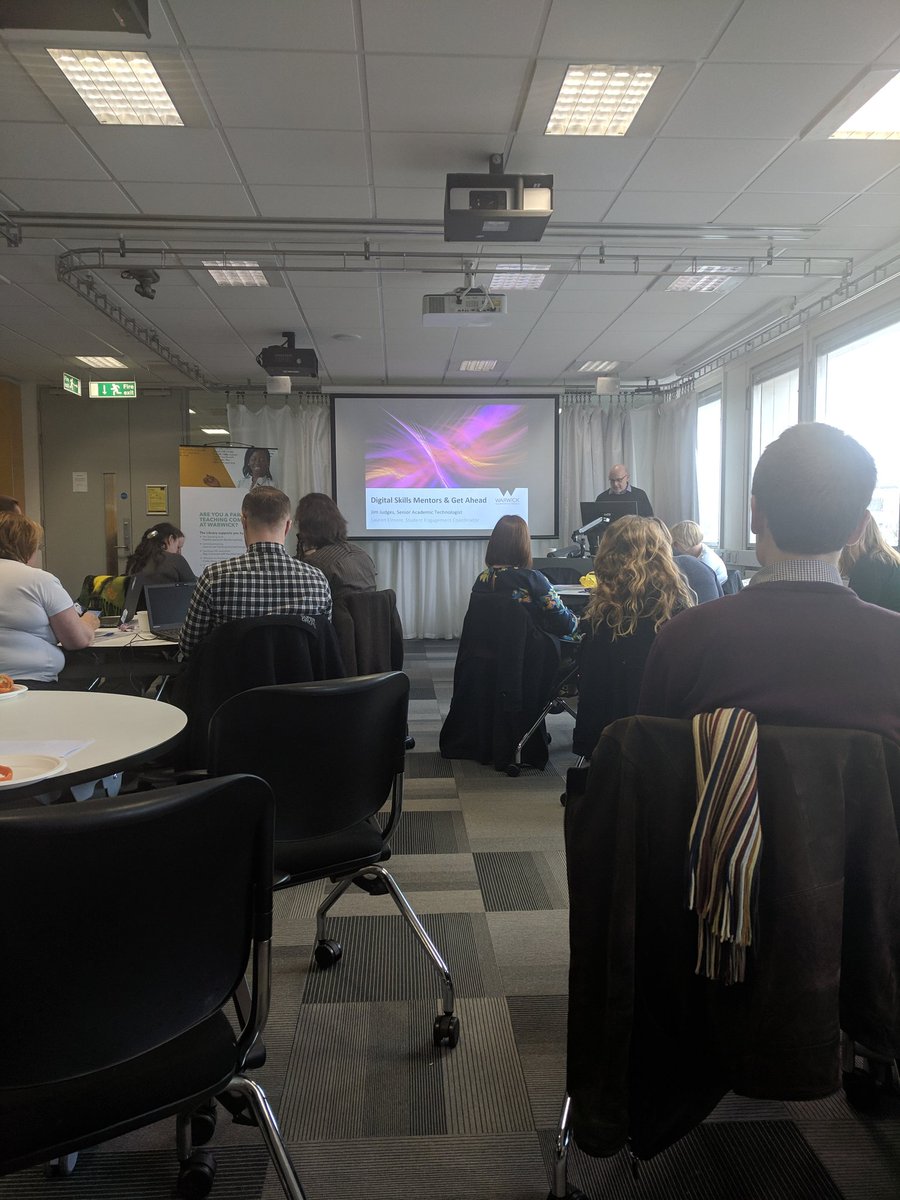Realtimeedu's tweet photo. The importance of #digital #skills #mentors in supporting educational innovation @JimJUK tells @A_L_T  #WMRLTG how mentors provide 1-1 and group drop-in support on campus. https://t.co/d4ysmQ3Ljz