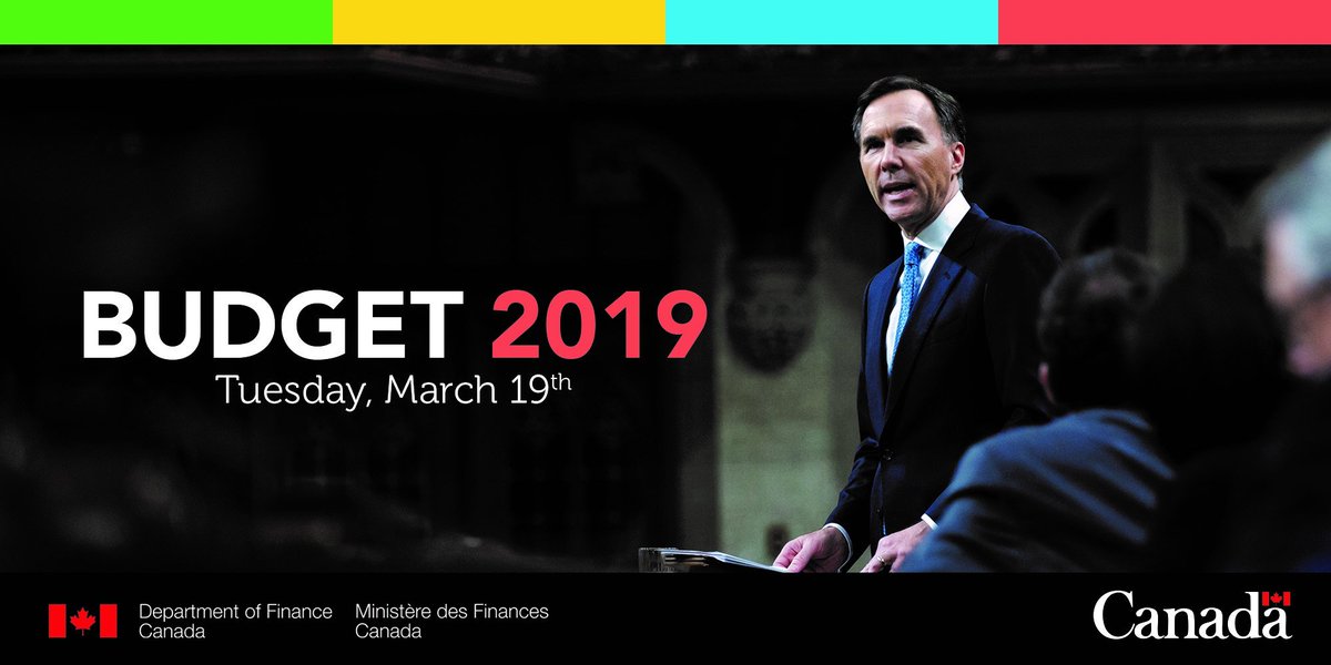 FinanceCanada's tweet image. Tomorrow, the Minister of Finance will table #YourBudget2019: ow.ly/ecVE30o5un4