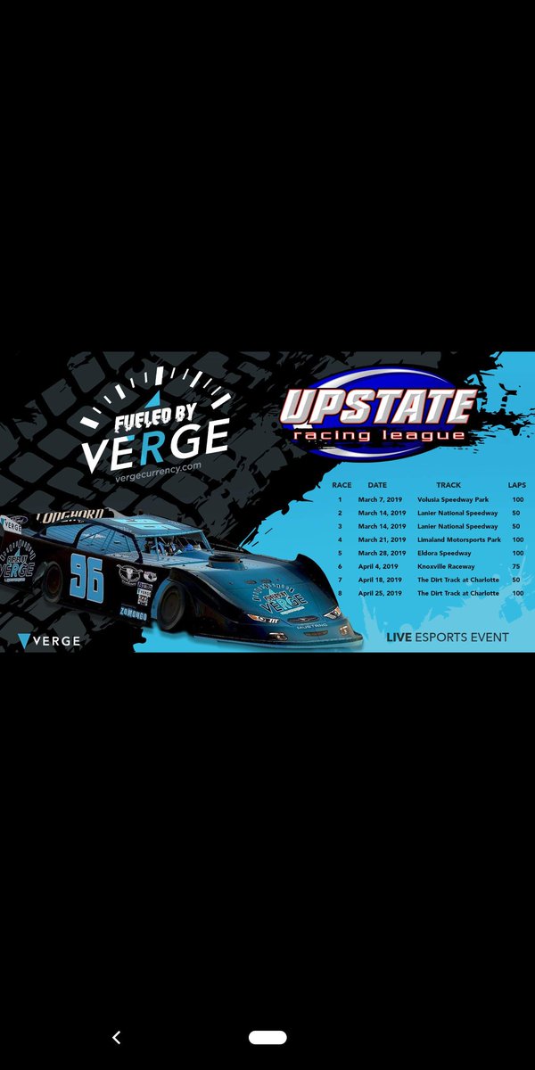Fueled_by_Verge's tweet photo. Tomorrow March 21, 2019.... @RudyCummings #maxspeedtv at 915 EST for the next #esports race featuring the #fueledbyverge #iracing car. And catch our @vergecurrency commercials during the races. https://t.co/qQiP7SSi70 https://t.co/nDEdhLArgs