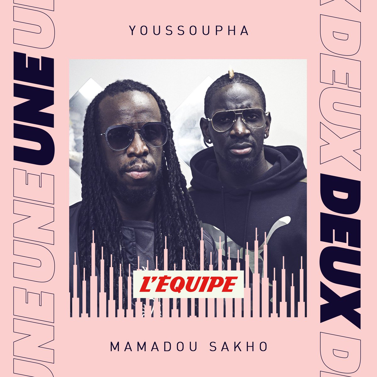 lequipe's tweet photo. Le 1er episode de « Une-deux », le podcast rap &amp; foot de L'Équipe animé par @MehdiMouse, est disponible ! 

@mamadousakho et @youssouphamusik reviennent sur la carrière du défenseur et évoquent leur amour commun pour Liverpool 

Pour l'écouter 👉 https://t.co/txmfmGEyGJ https://t.co/Y4r3c0IFpb