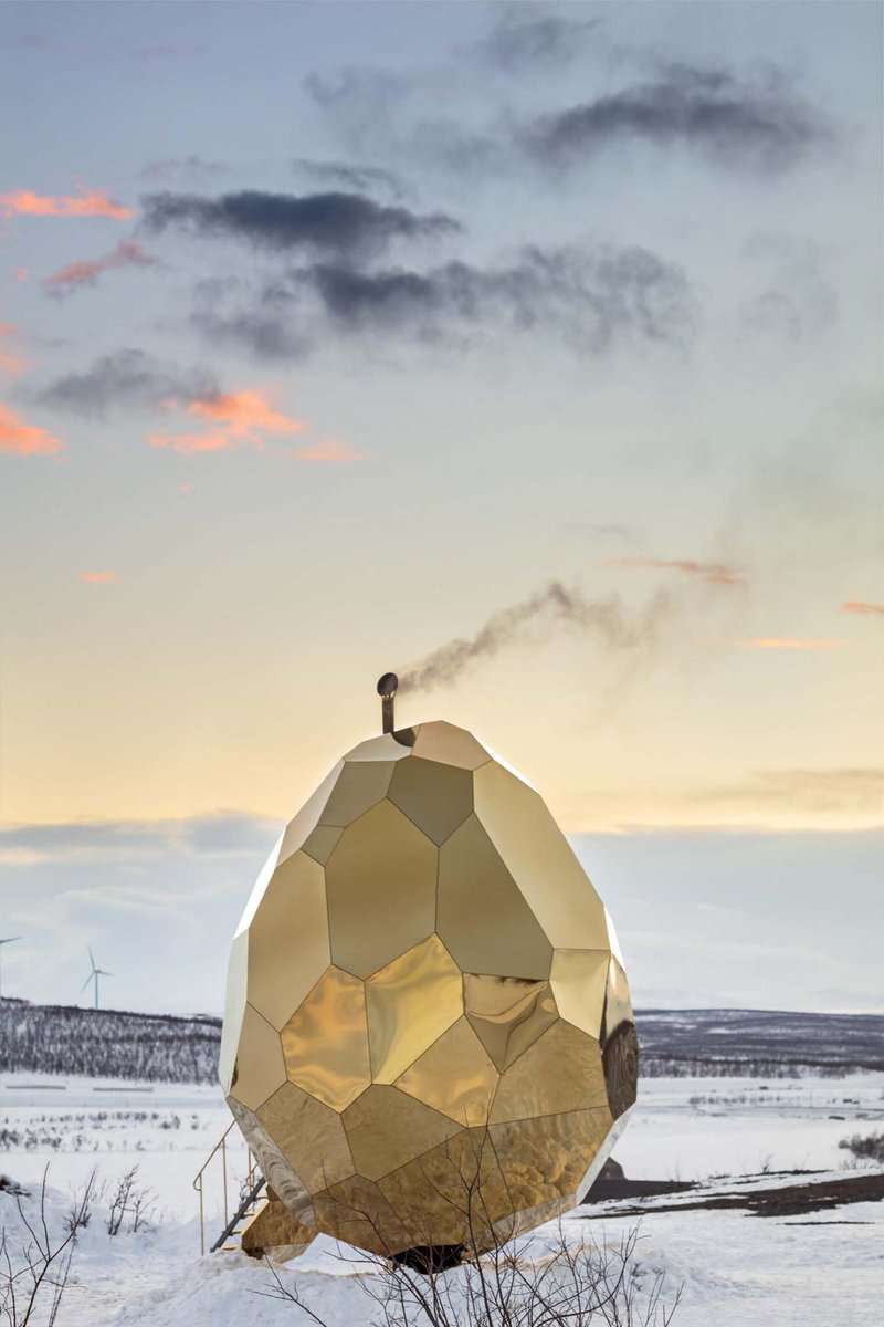 GundySara's tweet photo. Eggstravagant sauna goals  ❄️🔥🧡 Currently at the @AmSwedInstitute, MN until April 28th https://t.co/FpM55acb1w