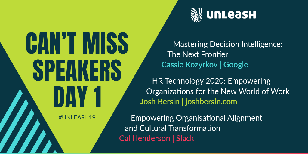 UNLEASHgroup's tweet photo. With over 130 speakers and 14 stages it might be difficult to pick who you would most like to see at #UNLEASH19. We selected the top 3 sessions you must see from tomorrow’s agenda to help you plan ahead: https://t.co/wnuSDqBE88  #UYP #HR #HRTech #futureofwork https://t.co/23RTtbbyQo
