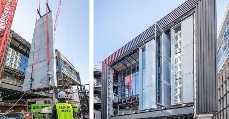 OuternetGlobal's tweet photo. At Outernet Global's London site #TheNowBuilding is beginning to take shape, thanks to the arrival of its 10m high louvres #outernet #outernetlondon #tottenhamcourtroad https://t.co/wiocBtoOYk