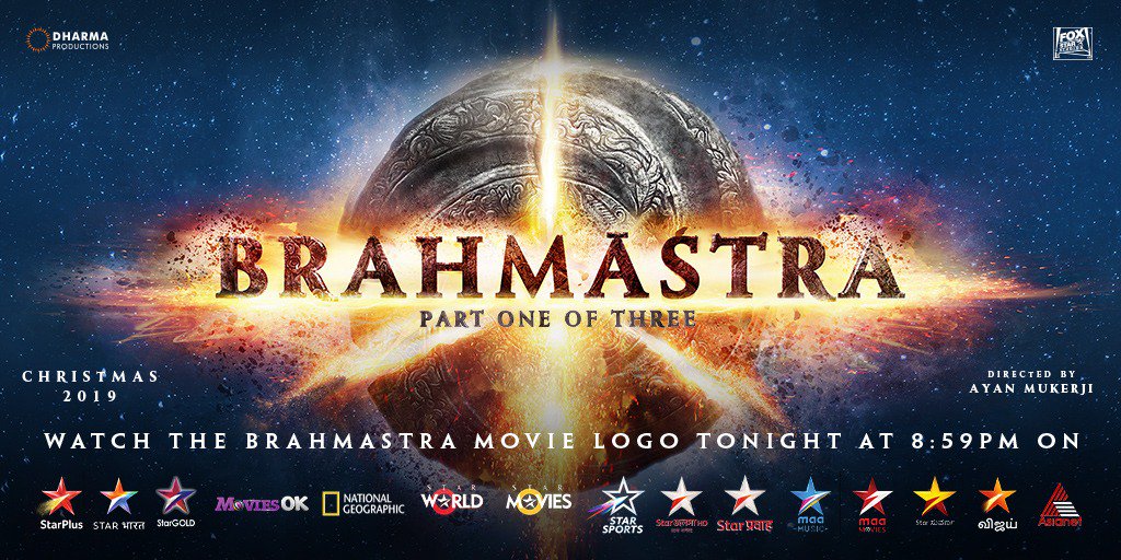 34 channels and 4 languages. Catch the #Brahmastra official movie logo on @StarIndia, tonight 8:59 PM.
@SrBachchan #RanbirKapoor @iamnagarjuna @roymouni #AyanMukerji @ipritamofficial @karanjohar  @apoorvamehta18 #NamitMalhotra @FoxStarHindi @BrahmastraFilm @DharmaMovies