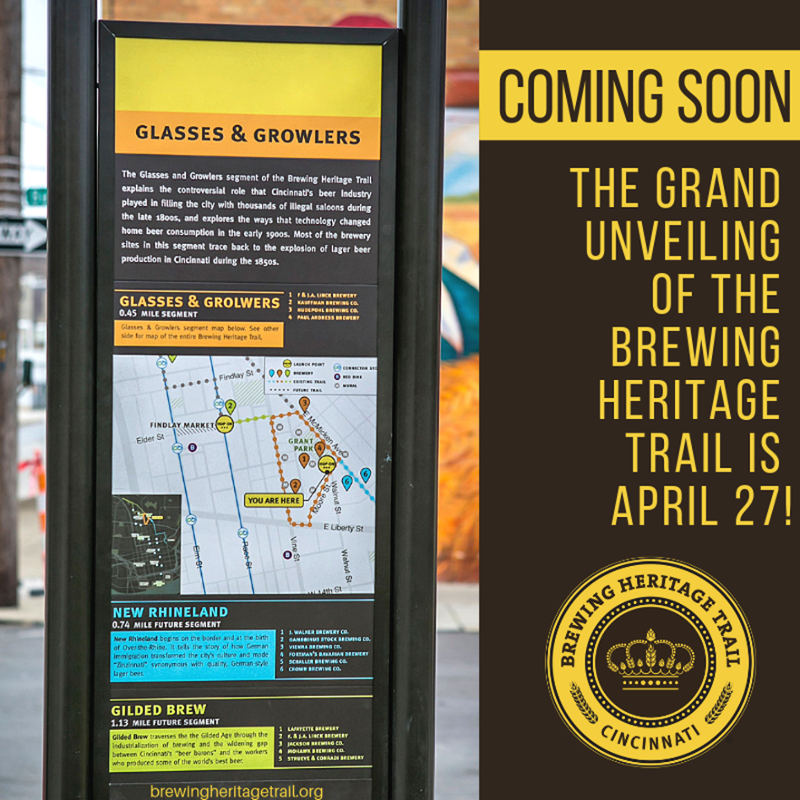 BrewDistrict's tweet photo. The official unveiling of the Trail is April 27! We hope you'll join us for a walk along the Trail, complete with historical reenactors! https://t.co/HdErOufTaV #Cincinnati #OTR #BeerHistory #HopOnTheTrail #CincinnatiHistory #cincyfun #cheers https://t.co/SVtWooQ1tv