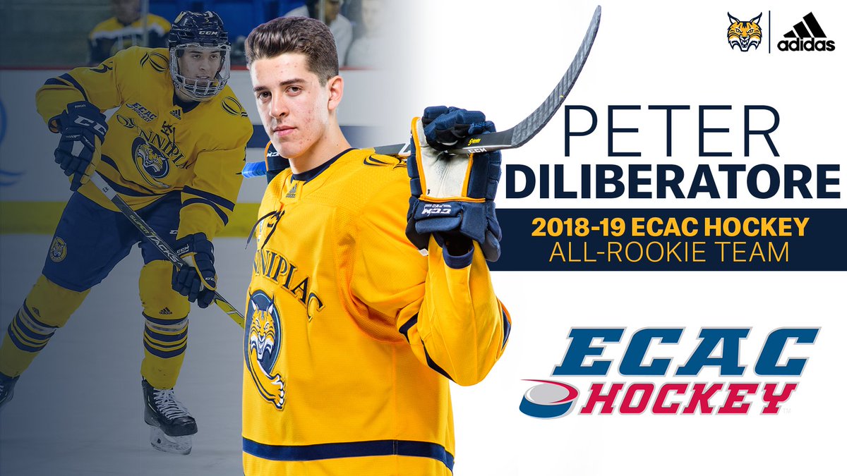 Congratulations to our own Peter DiLiberatore as he was named to the #ECACHockey All-Rookie Team! #BobcatNation