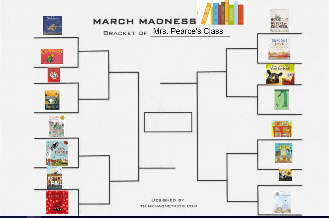 Meghan Pearce (@crmpearce) on Twitter photo Our March Madness Book Bracket began today! Can't wait to see the final winner of 2019 :) <a href="/N_Crawford1/">Nicole Crawford, Director of Elementary Education</a> <a href="/SkelliottSusan/">Susan Elliott</a> Our March Madness Book Bracket began today! Can't wait to see the final winner of 2019 :) <a href="/N_Crawford1/">Nicole Crawford, Director of Elementary Education</a> <a href="/SkelliottSusan/">Susan Elliott</a>
