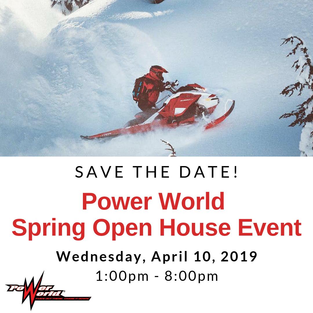 PowerWorldSport's tweet photo. Save the Date!  @PowerWorldSport Open House on April 10, 2019 from 1pm-8pm.  You won't want to miss it!  Stay tuned for more details. #funsouttherechaseitdown #thatskidoofeeling https://t.co/CtnY1cURn6