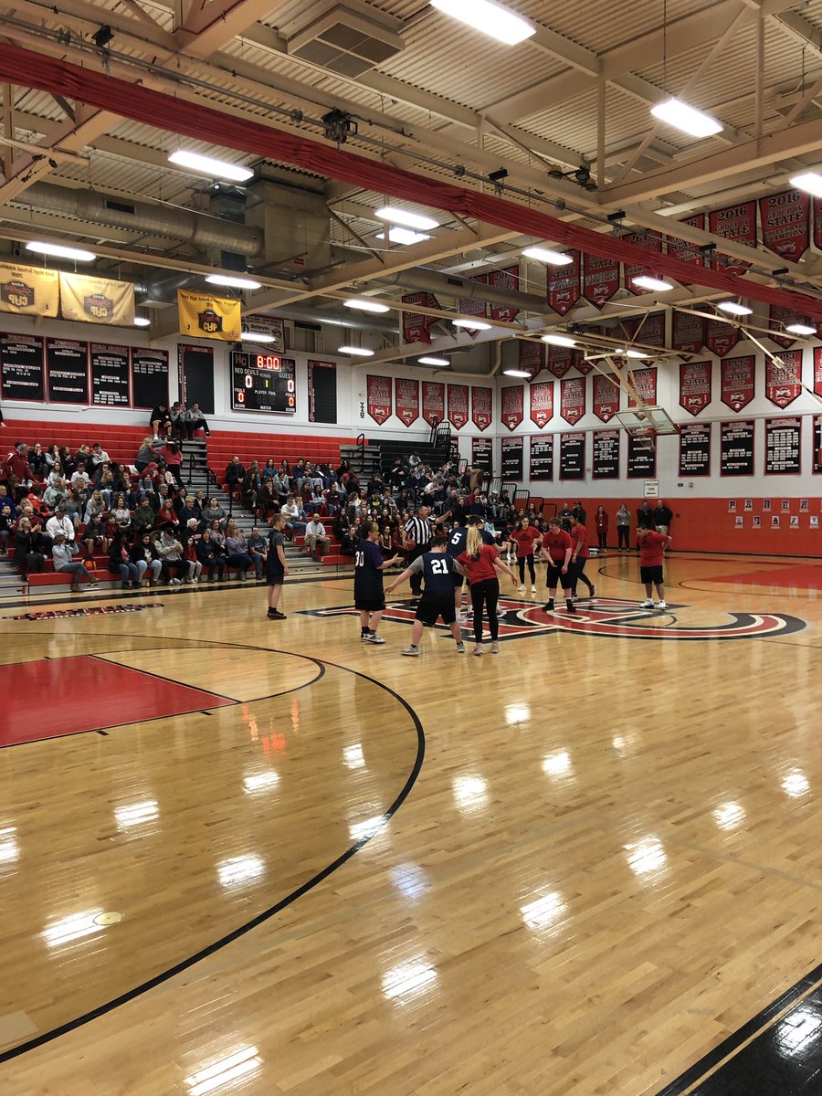 HCRHSAthletics's tweet photo. Unified Basketball vs Del Val Final home game of the season!! #GoRedDevils https://t.co/XuUnS8L9Xf
