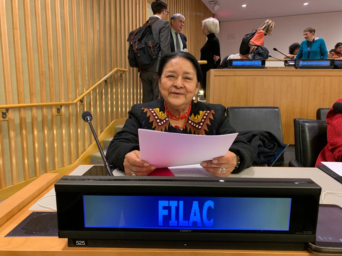 Otilia Lux: "Nuestro compromiso como FILAC es avanzar en los marcos internacionales aplicables, incluyendo acuerdos globales, para la puesta en marcha del Plan de Acción de Iberoamérica, y así avanzar en la igualdad de género".#CSW63   #somosindigenas