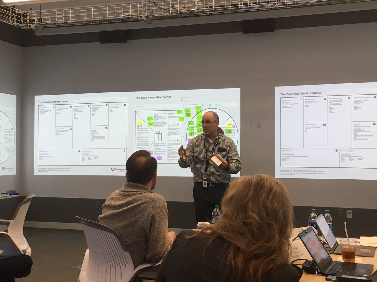 tstettheimer's tweet photo. Day 2 at #Innovation workshop with @CIOCHIME at @Intermountain ... deep into real work applications of #ValueProps, #BusinessModelCanvas, and a host of case studies! https://t.co/0scOiXhON5