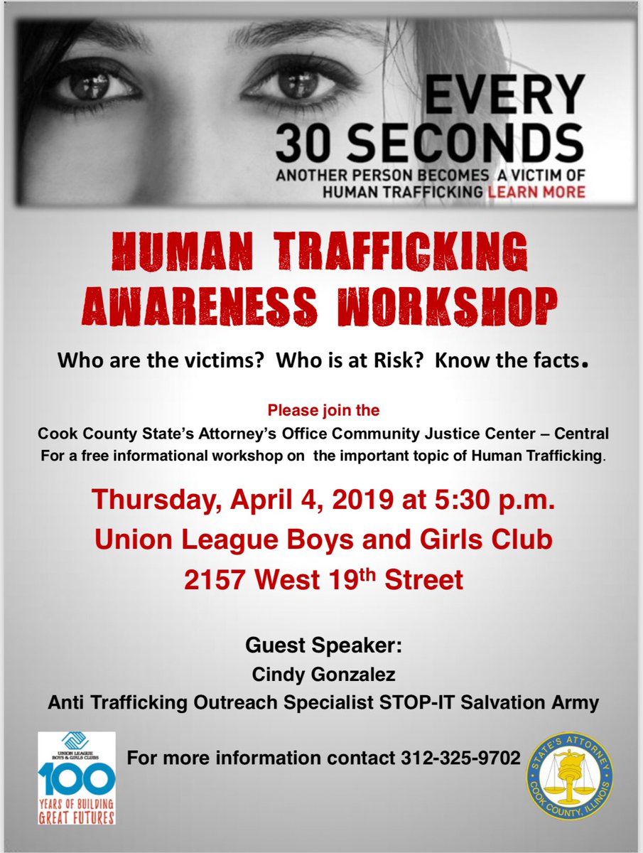 ClubOne2157's tweet photo. Please join us next Thursday, April 4th for a candid presentation on Human Trafficking! Know the facts. #ulbgc #clubone #knowledgeispower https://t.co/zljEAGQMep