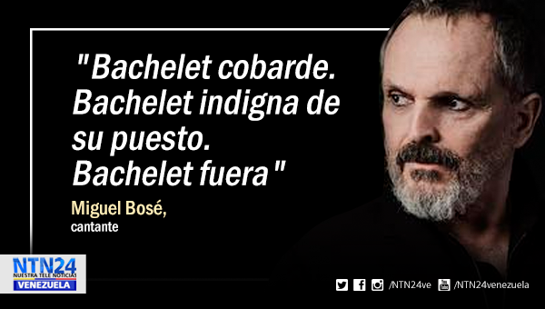 NTN24ve's tweet photo. "Bachelet indigna de su puesto": Miguel Bosé arremete de nuevo contra Alta Comisionada de la ONU https://t.co/kUCYO4IEBl https://t.co/dPbfB1sXFN