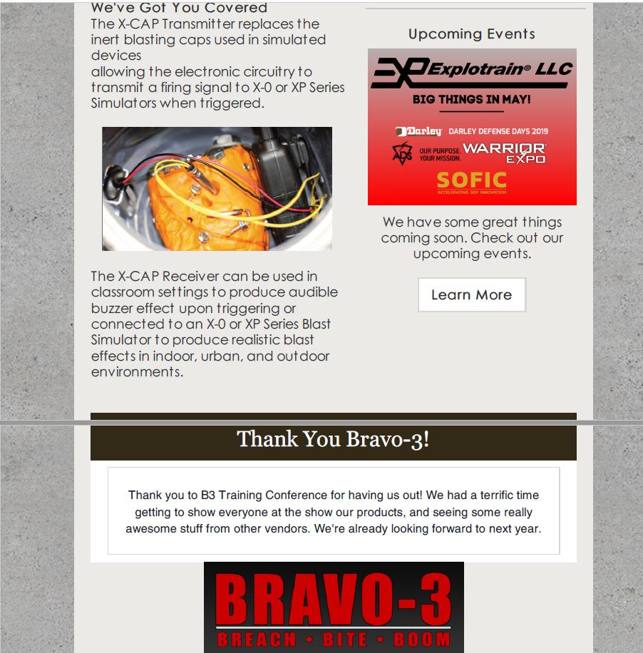 Explotrain's tweet image. Our March Newsletter is out!

If you would like to subscribe, and stay informed on events, products, and the latest news from Explotrain, please email Vic at vic.stahl@explotrain.com

#military #tactical #EOD #boom #explotrain #innovation #counterterrorism #bombsquad #defense