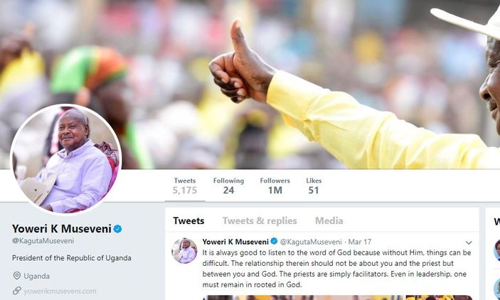 newvisionwire's tweet photo. .@KagutaMuseveni first Ugandan to win 1million twitter followers...https://t.co/YmTjhyNYfy #VisionUpdates https://t.co/K89dEhFpuR