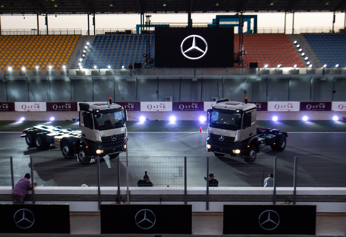 Launch of the new #Mercedes Trucks #Actros &amp; #Arocs at #LosailCircuit