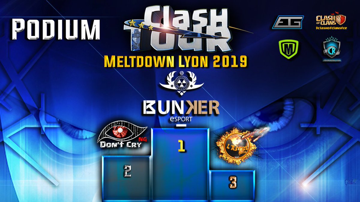 Félicitations à toutes les équipes présentes au Clash Tour <a href="/MeltdownLyon/">Meltdown Lyon</a>
Un weekend de folie remplie d'émotions et dr belles attaques!

Un gros GG à <a href="/BunkerEsport/">Bunker E-sport</a> Esport qui finit 1er, Don't Cry NG qui se place 2ème et l'Astre noir 3ème ! ⚔️

Merci à tous pour ce weekend génial!