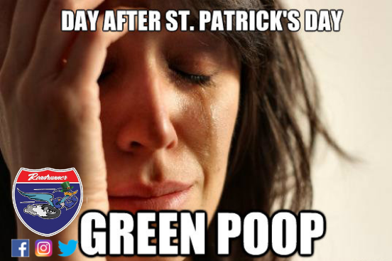 RoadrunnerTav's tweet photo. "Yeah, about that. Sorry not sorry."~Nick
Thanks to everyone who came out & made our 1st #StPatricksDay a success!
#meepmeepstp #greenpoop https://t.co/GeGahU0U8G