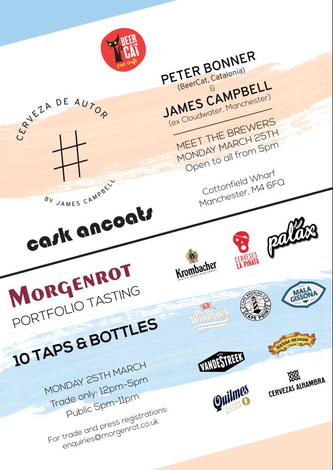 AncoatsCask's tweet photo. come join us on Monday 25th March to taste the Morgenrot @Morgenrot_Group  beer portfolio and meet Peter Bonner @BeerCatalunya and James Campbell @jdcbrewhouse with their amazing collab brew https://t.co/Hxf9rk9vNe