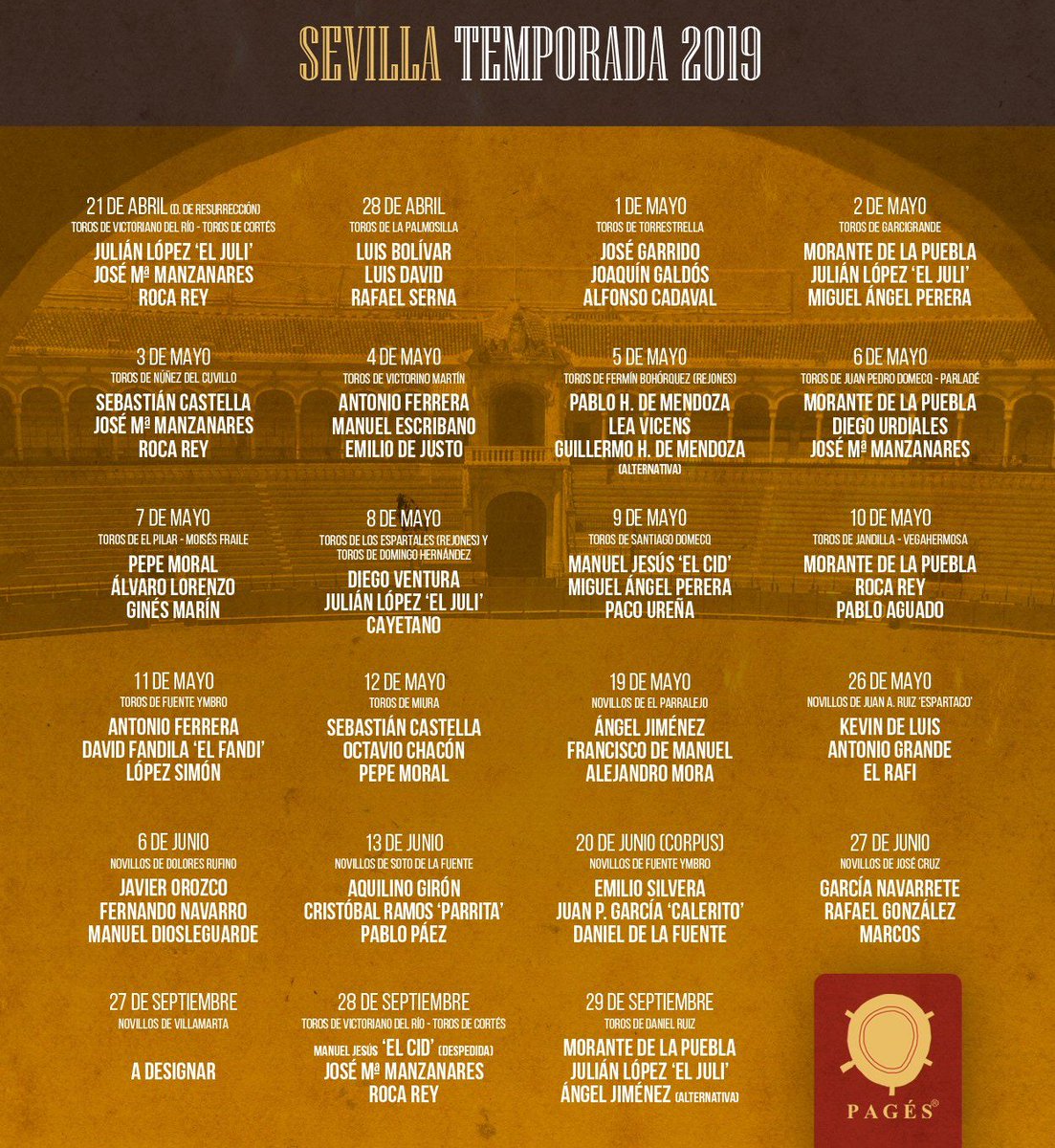 SEVILLA I Asegura ya tus entradas para todos los festejos de la feria de Abril.

☎️ 955.292.993
📲 657.468.973 (Solo WhatsApp)
🎫Toda la información aquí: toroticket.com/39-entradas-to…