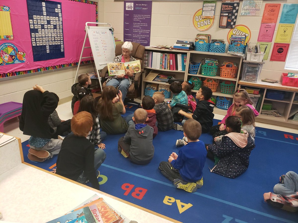 Farm Bureau Women's Committee came to read for Ag in the Classroom Week.  They are reading Right This Very Minute: A Table to Farm Book about Food and Farming.  Thank you to Mrs. March for reading to our students today. We look forward to our reader tomorrow!
