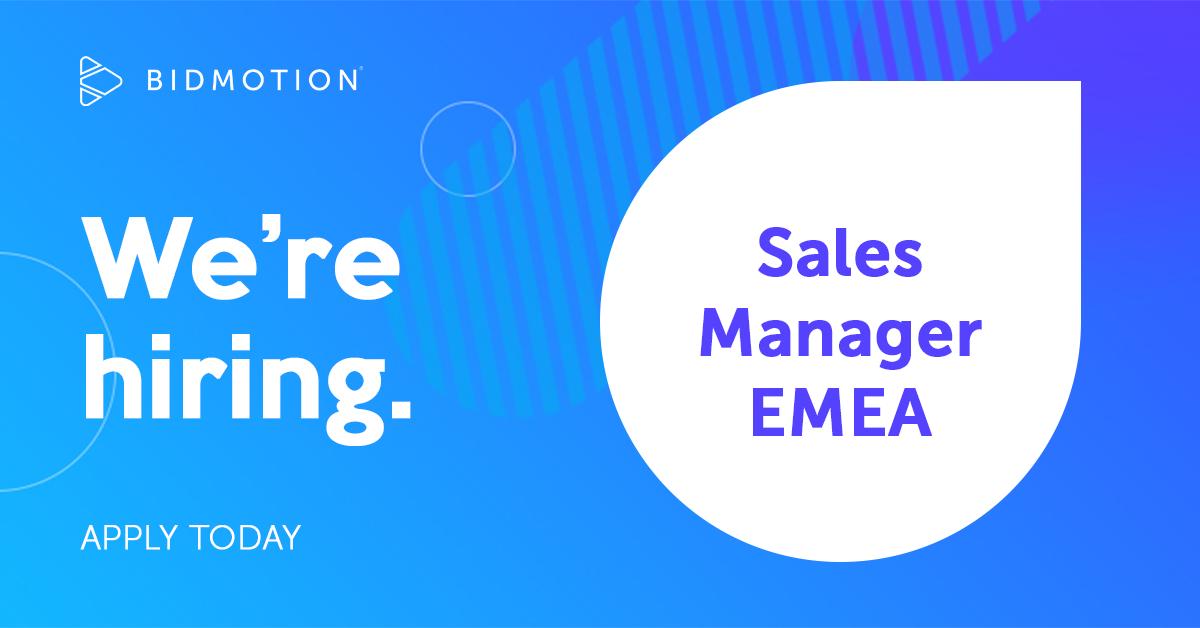 BidMotion is expanding its team! We're looking for a talented Sales Manager for EMEA to join our Paris office 🇫🇷 If you're looking for a challenging role in a fun and international team then we want to hear from you! Apply via 
bit.ly/2DZkFiZ or to hr@bidmotion.com