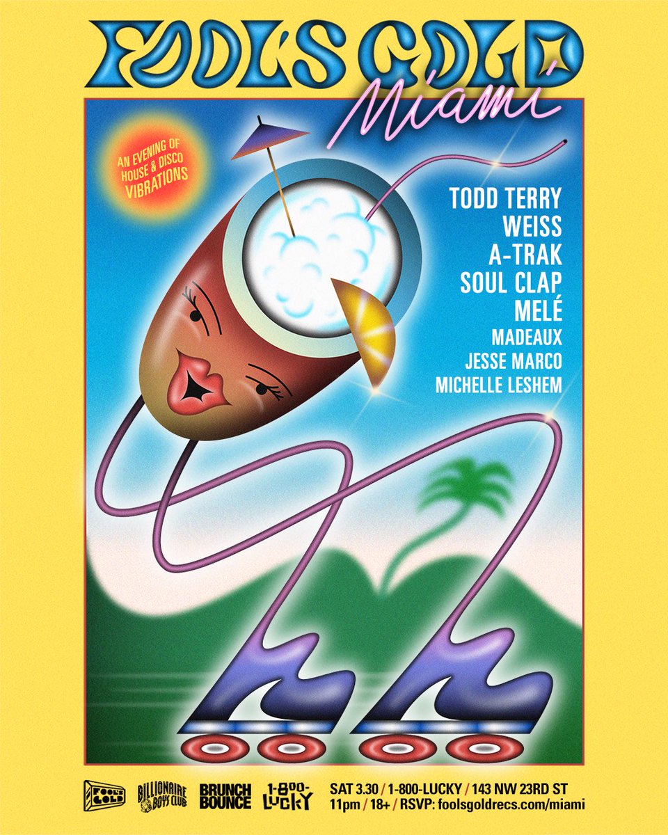 The best party of Miami Music Week is back <a href="/1800luckymia/">1800lucky</a> on 3/30 with <a href="/djtoddterry/">Todd Terry</a> @weiss_uk <a href="/atrak/">Medieval Knievel</a> <a href="/ukmele/">Melé</a> <a href="/soulclap/">Eli Soul Clap</a> <a href="/jessemarco/">Jesse Marco</a> <a href="/madeaux/">Madeaux</a> + more! FREE before midnight with rsvp: foolsgoldrecs.com/miami