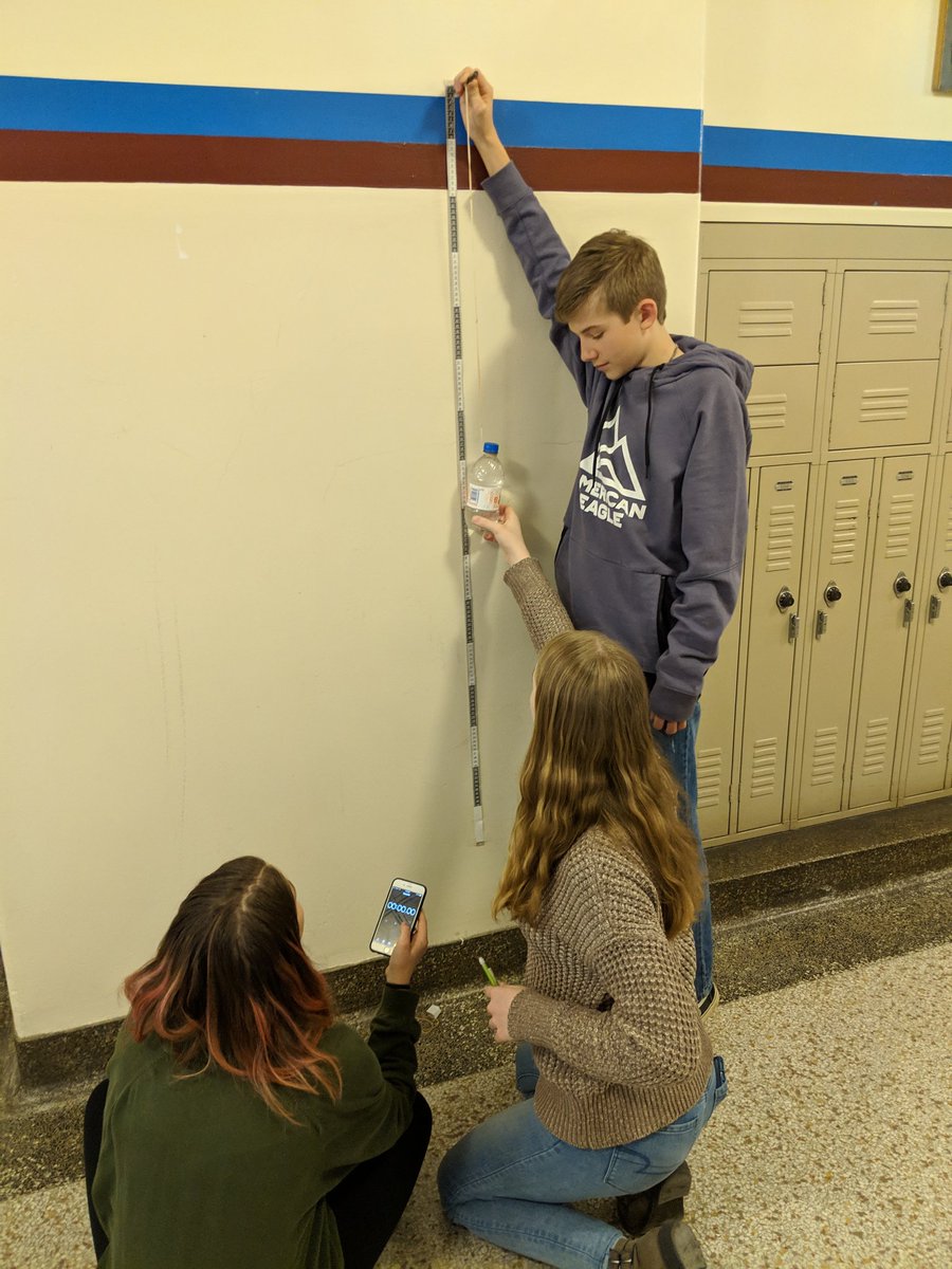 Math 2 students are modeling square root functions with a bottle bounce! #TheACSWay