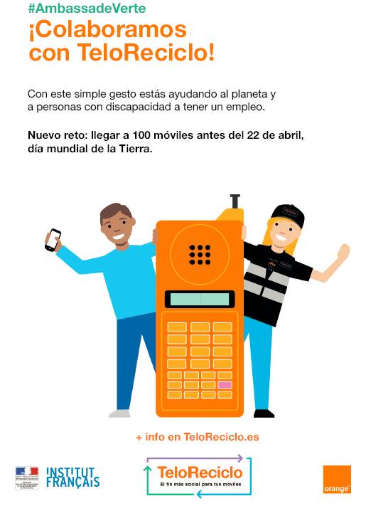 teloreciclo's tweet photo. ¿Tienes un móvil viejo en el cajón? Contribuye al medio ambiente y a la inserción laboral de personas con discapacidad reciclando en los contenedores de #Teloreciclo del @if_espana @IF_Madrid  #Ambassadeverte https://t.co/SwmZnwrE6c