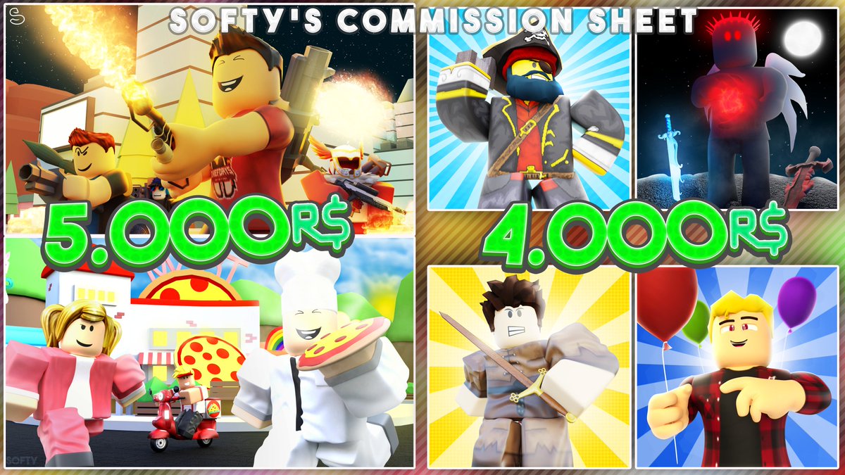 Softy On Twitter My New Commission Sheet Prices Are A Bit More Pricey Now Abilities 3d Made Clothing More Pricey 3d Faces Prices Are Negotiable Prices Depend On The Complexity - roblox commissions twitter