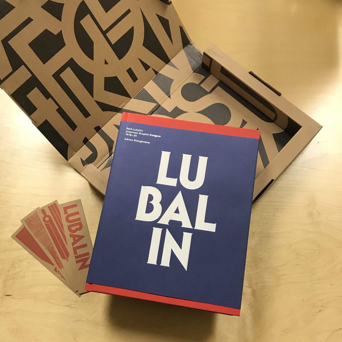 Axiomport's tweet photo. Yesterday would have been Herb Lubalin's birthday! 2018 was the 100th birthday of #design and #typography icon. To celebrate, a Kickstarter effort to publish a book of his work brought us this fantastic volume, one we’re bound to enjoy for years to come. 
#HerbLubalin https://t.co/iqdn7Qn0vB
