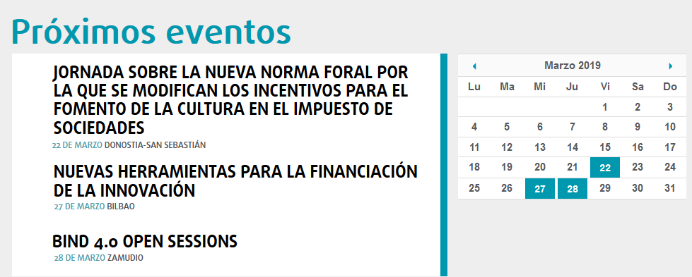 Elkargi_SGR's tweet photo. Eventos
https://t.co/LLT9UX3jbT
🗓️ 22/3/2019 #Donostia
Nueva Norma #Foral con incentivos para el fomento de la #Cultura en el Impuesto de Sociedades
https://t.co/8GE6GDfmdA
🗓️ 27/3/2019 @Cebek_ #Bilbao
Herramientas para la financiación de la #innovación
https://t.co/lGQvfuZs4d https://t.co/wzBYMZCdeC