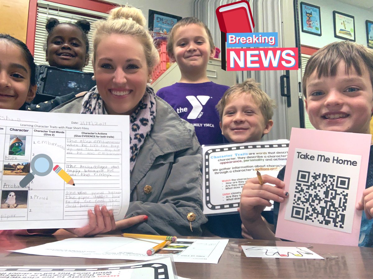 MsRushin's tweet photo. This 2nd grade group is learning about character traits by examining characters in Pixar short films! 🎥 🍿 #vocabularyboost #4Cs #TRCgoals #teachingthroughtech @baucomes https://t.co/tnoLti6xtp