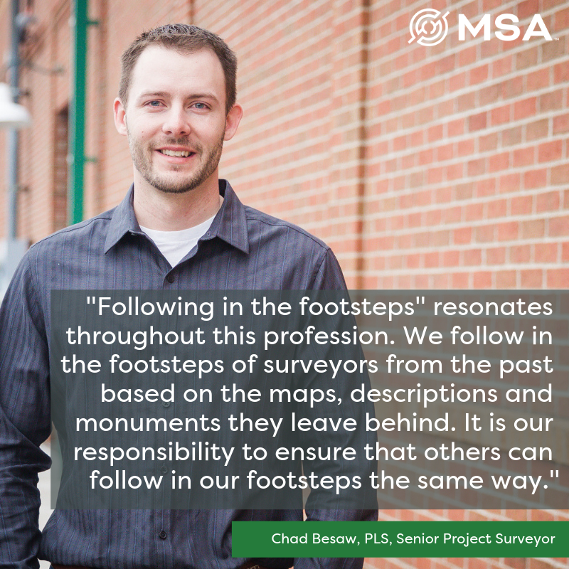 MSAOnline's tweet photo. Meet Chad, a senior project #surveyor, who says #surveying fits perfectly with his love of the #outdoors. To him, finding an old monument is like searching for treasure, tying his work to all the surveyors who have gone before. #NationalSurveyorsWeek #FollowingFootsteps #ThankYou https://t.co/wxLdp9yjqG
