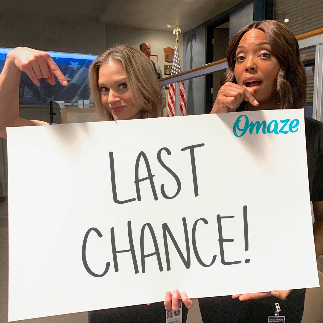 LAST CHANCE! You. Me. @aishatyler. All hanging out on the @CrimMinds_CBS set together! The only thing left to solve is why you haven’t entered yet. Support @InnocetOrg, a great cause & GO: bit.ly/2tQgXm4
