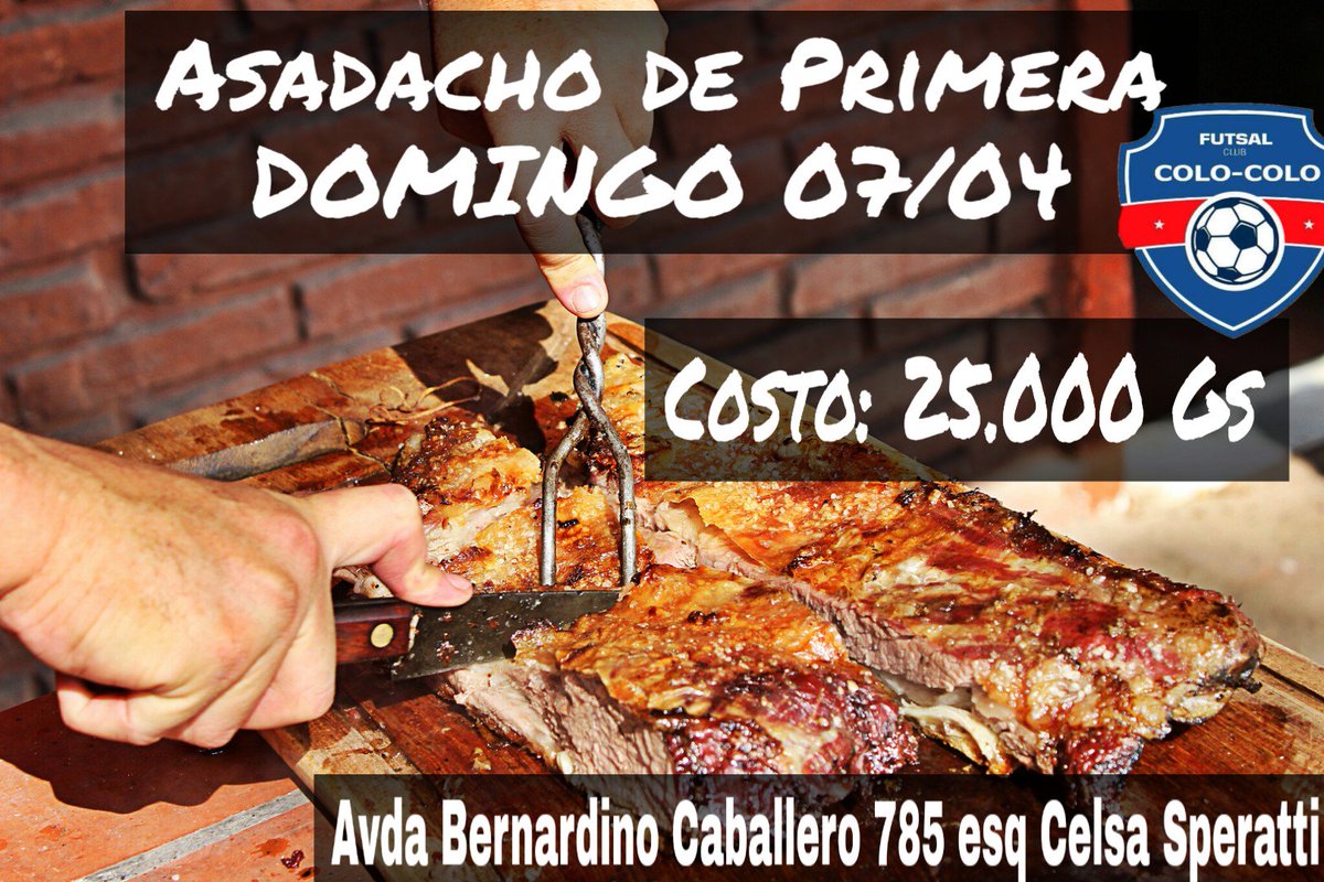 ColoColoFutsal's tweet photo. El domingo 7 de abril les esperamos en la casa de la familia Dominguez para un gran asado.
Te dejamos la info completa para aquí 👇
¡¡NO FALTES!! https://t.co/L0qT6oc0yA