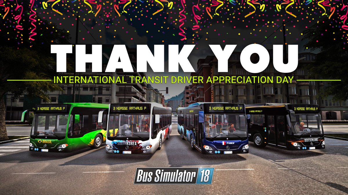 BusSimGame's tweet photo. Today is the "International Transit Driver Appreciation Day" - a perfect day to say THANK YOU to all the bus drivers out there!
#bus18 #nextstopbus18 #games #astragon #stillalive #UE4 #madewithunreal #TDAD https://t.co/st4UZrtEZt
