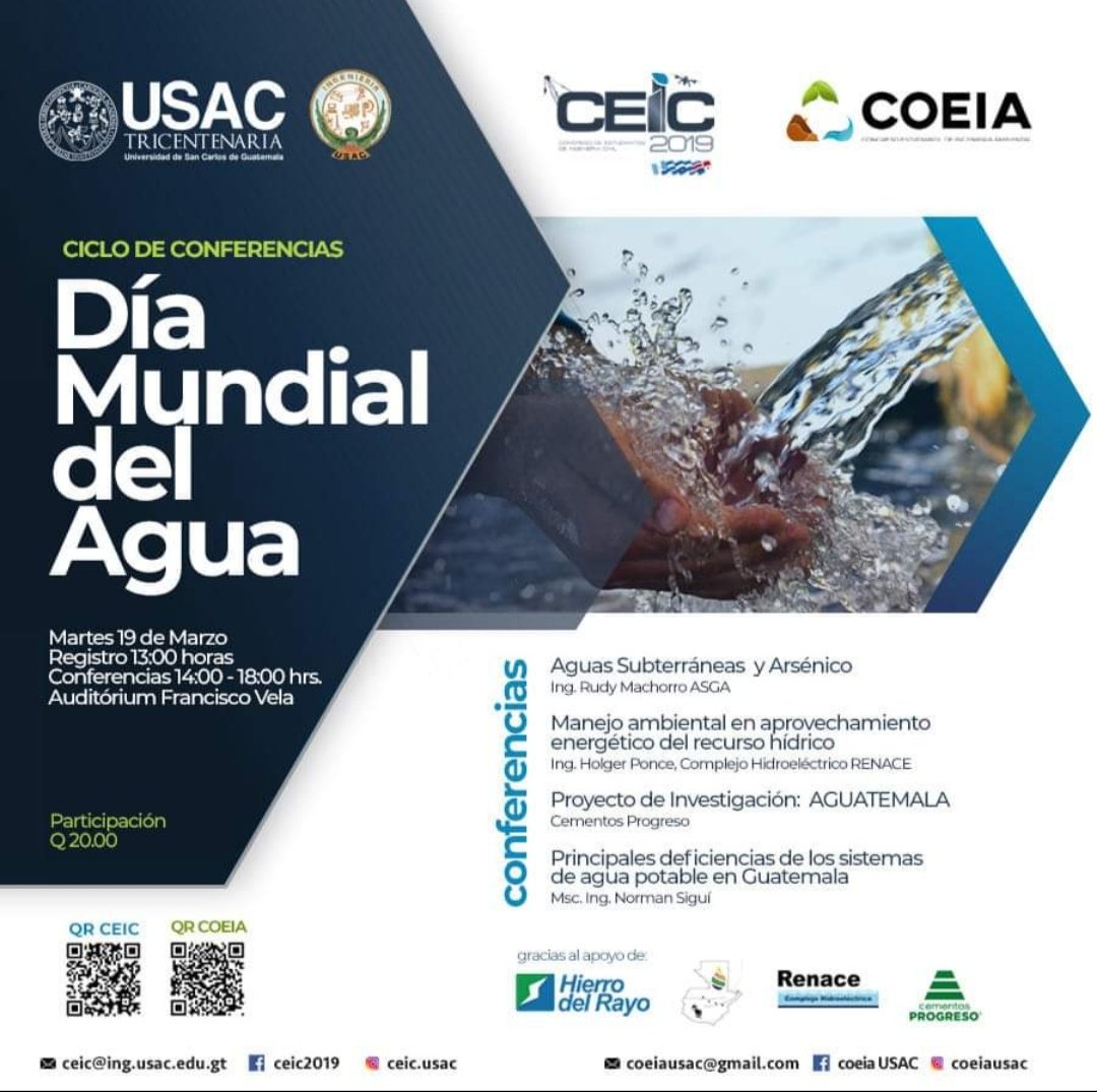ceic2019's tweet photo. El agua es vida, los invitamos al evento que hemos preparado con motivo del Día mundial del agua! https://t.co/KLcTXShw32