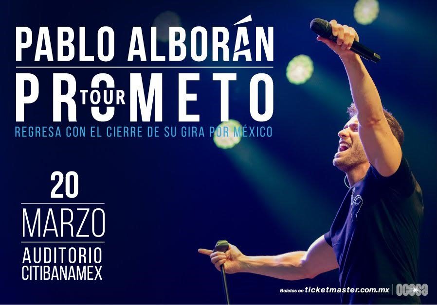 PAlboranCFOMex's tweet photo. @pabloalboran y los #AlboránBoys regresan este 20 de marzo al @Audcitibanamex con #TourPrometo en punto de las 21:00hrs (hora de México)
Adquiere tus entradas en >>https://t.co/N2DI8oFlbj ven y vive #TourPrometoMty https://t.co/wq1SJu9nas