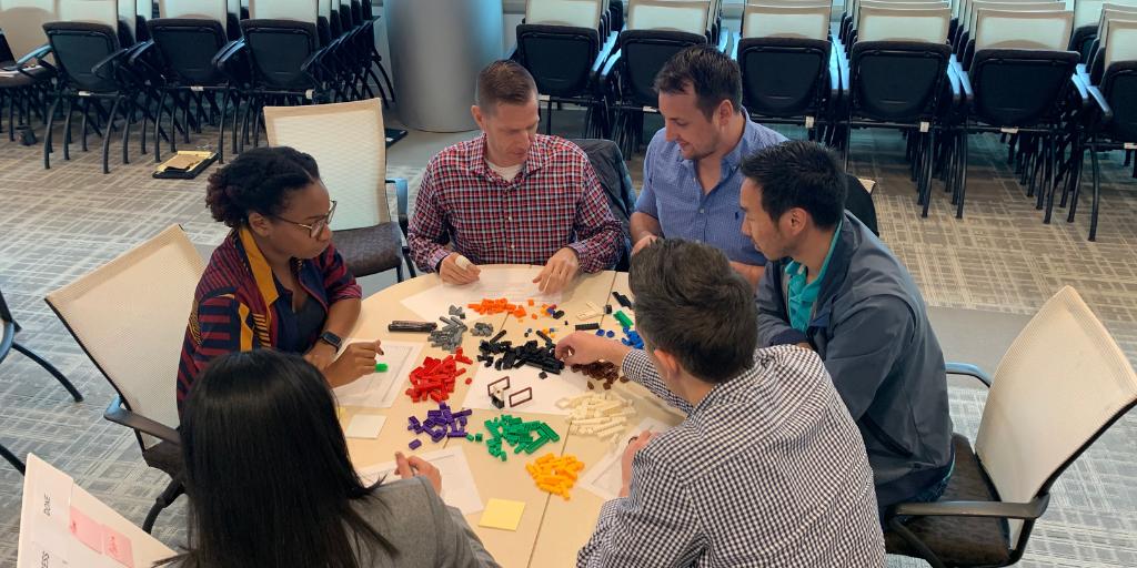 Bridgepoint_Ed's tweet photo. Why were members of our curriculum, marketing, corporate communications and editorial teams playing with #Legos? They were building a plane as part of an #agile workshop led by our very own HR Business Partner @markwputrus https://t.co/FWVNNYEfYN