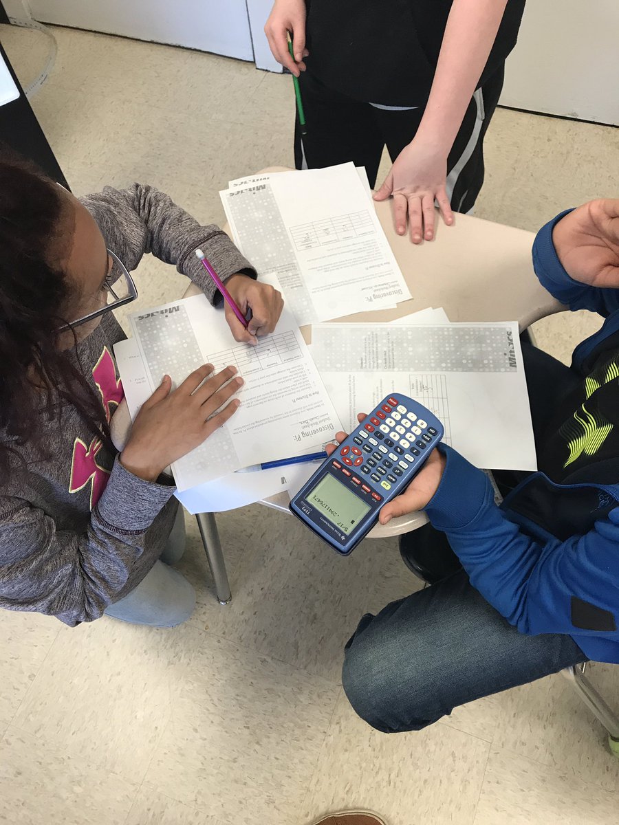 DannyAJones2's tweet photo. Striving for 5 in the Hive!! SES 7th Grade Math students in Mr. Jones’ class deriving pi from circumference and diameter!! Math is fun! @SpartaElemSch @DCWebb81 https://t.co/YVFZofITrG