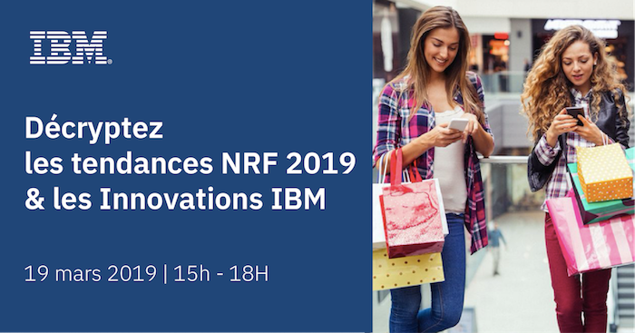 flocalvez's tweet photo. RDV demain19 Mars pour décrypter les tendances de la #NRF2019 à l'IBM Client Center de Paris et en savoir plus sur les innovations technologiques du #retail de demain - retour d'expérience de nos clients et de nos experts https://t.co/YNUh6mIXij #IBMCCParis #IBMRetailFR https://t.co/9ZztT5wgyr