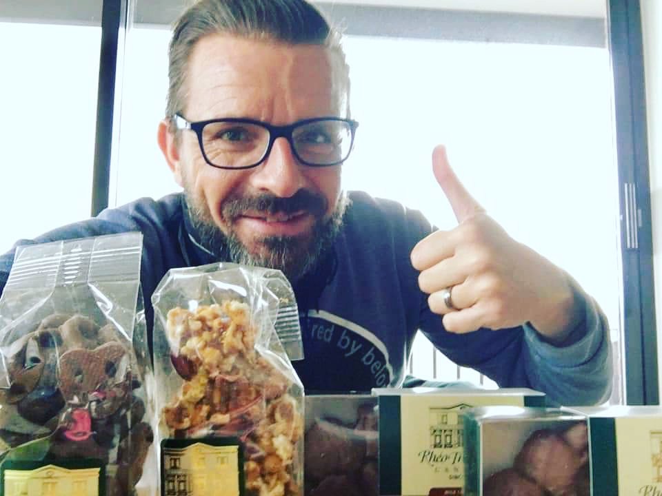 RheoThompson's tweet photo. Michael just shared his #RheoFace with us all the way from Belgium? What does yours look like?
#samegreattaste #RheoThompsonCandies #50yearsandcounting #RheoIt #StratfordAlwaysOn https://t.co/mub7iqv4WM