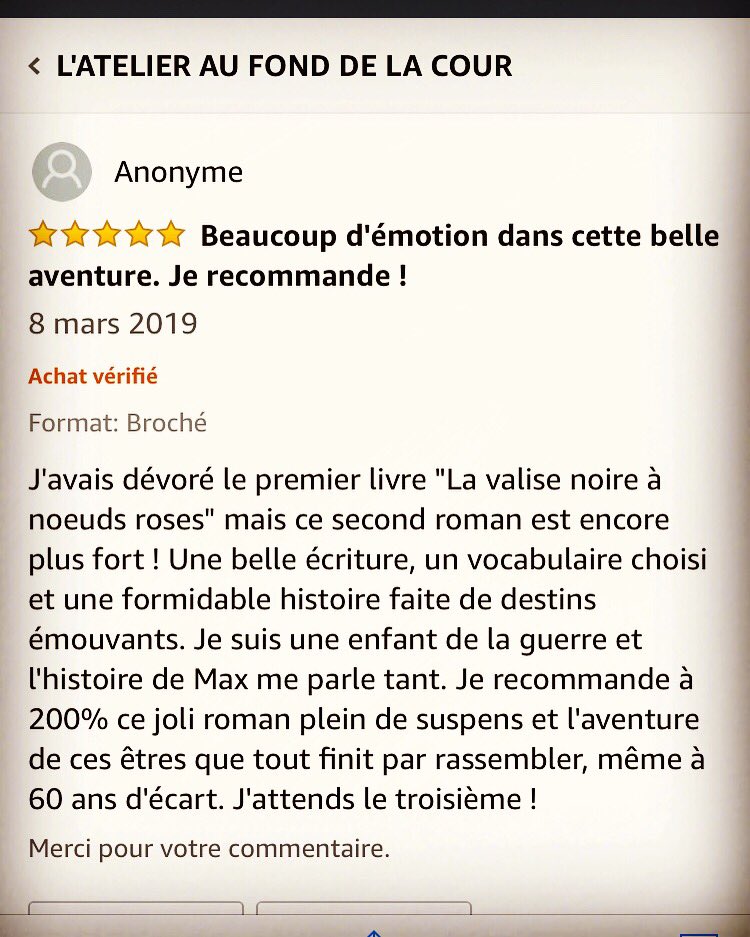 sandrineMehrezK's tweet photo. Nouvel #avisamazon sur la plateforme française. Merci de votre lecture et de votre avis chère lectrice ou cher lecteur. https://t.co/oCLABpEeQ6