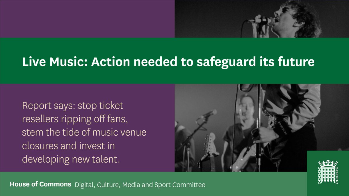 CommonsCMS's tweet image. We have published our report into live music.

Full report: publications.parliament.uk/pa/cm201719/cm…
Summary: houseofcommons.shorthandstories.com/dcms-committee…

#LiveMusicMatters
@DamianCollins @JoStevensLabour @BrendanOHaraSNP @CliveEfford @Simonhartmp @GilesWatling @pow_rebecca @IanCLucas @JulieElliottMP @julianknight15