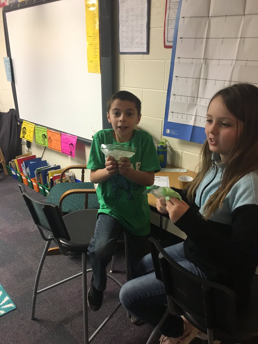 We made Leprechaun pudding today! Students had to make predictions about what would happen to the pudding once we added the milk. It turned from white to green! Some enjoyed tasting the pistachio pudding, others did not! #METeach