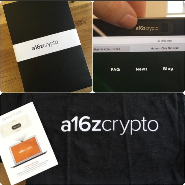 chia_project's tweet image. Thank you #a16zcrypto for the gifts! Just put our new webcam covers on at the office #crypto #webcamcover